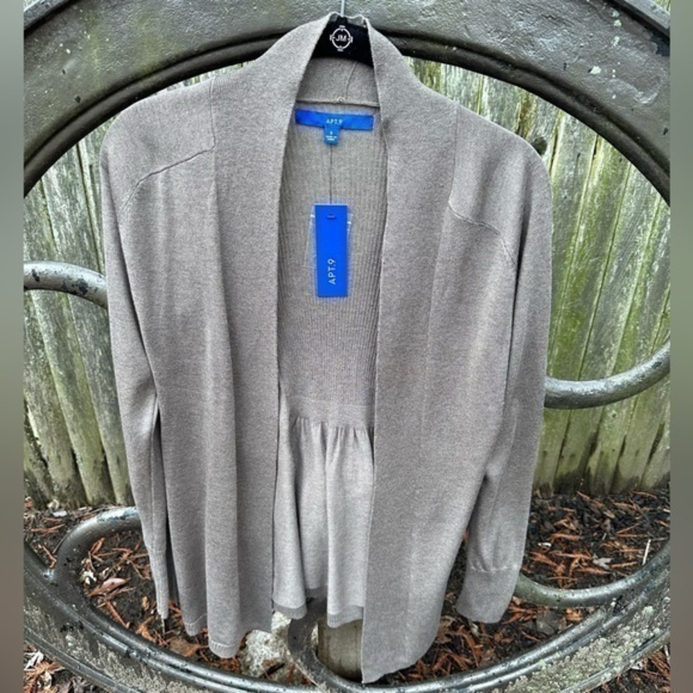 Apt. 9 Women's‎ Long Sleeve Light Brown Cardigan (Small) (NWT)